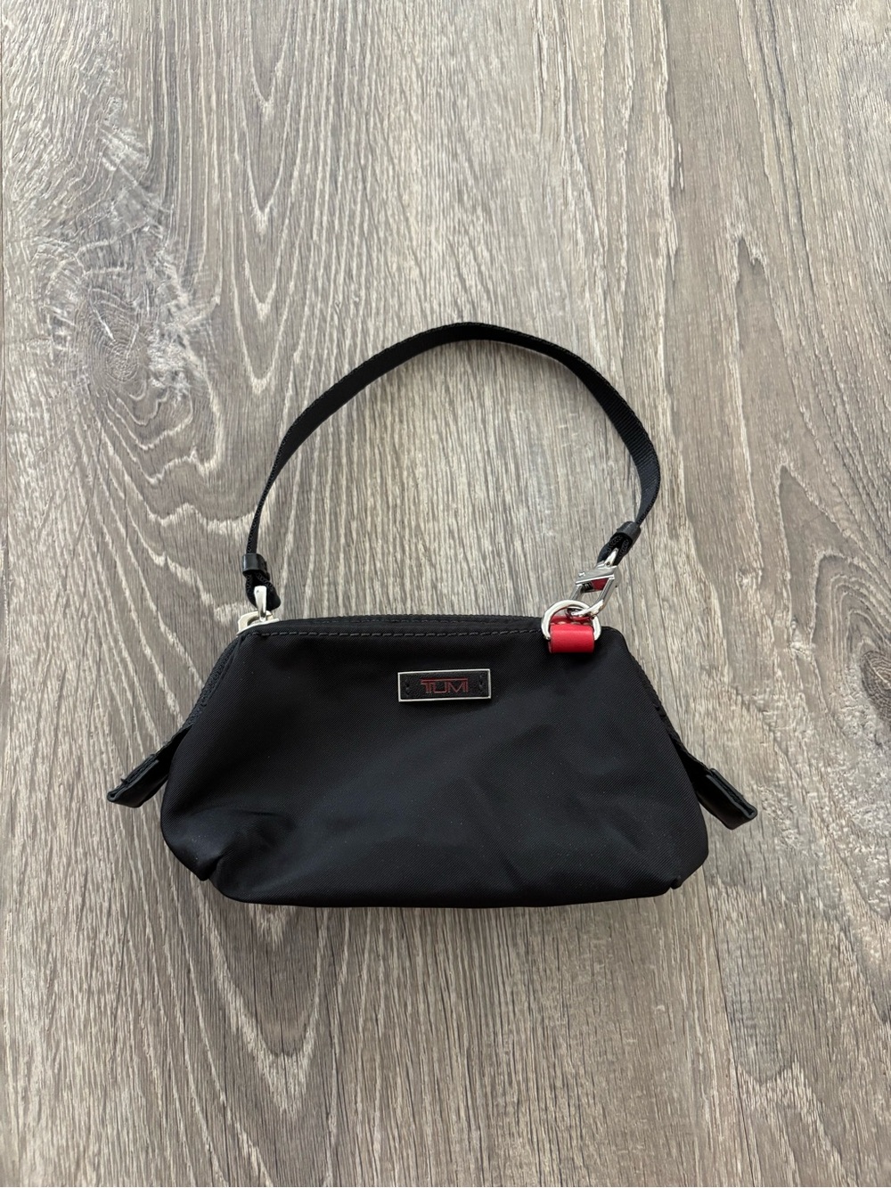 TUMI Mini Black Nylon Wristlet Pouch